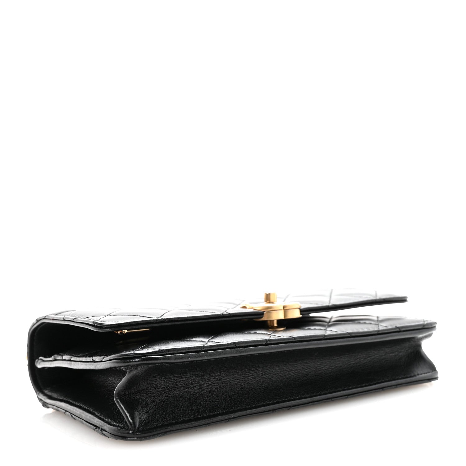 Chanel Calfskin Quilted Perfect Fit Wallet On Chain WOC Black 4 of 12
