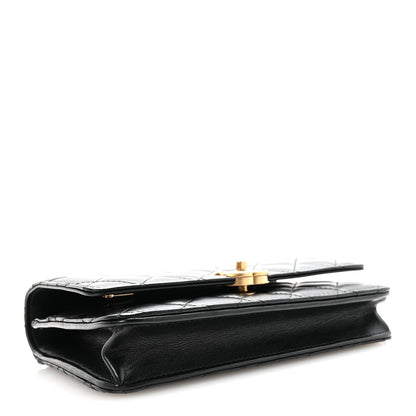 Chanel Calfskin Quilted Perfect Fit Wallet On Chain WOC Black 4 of 12