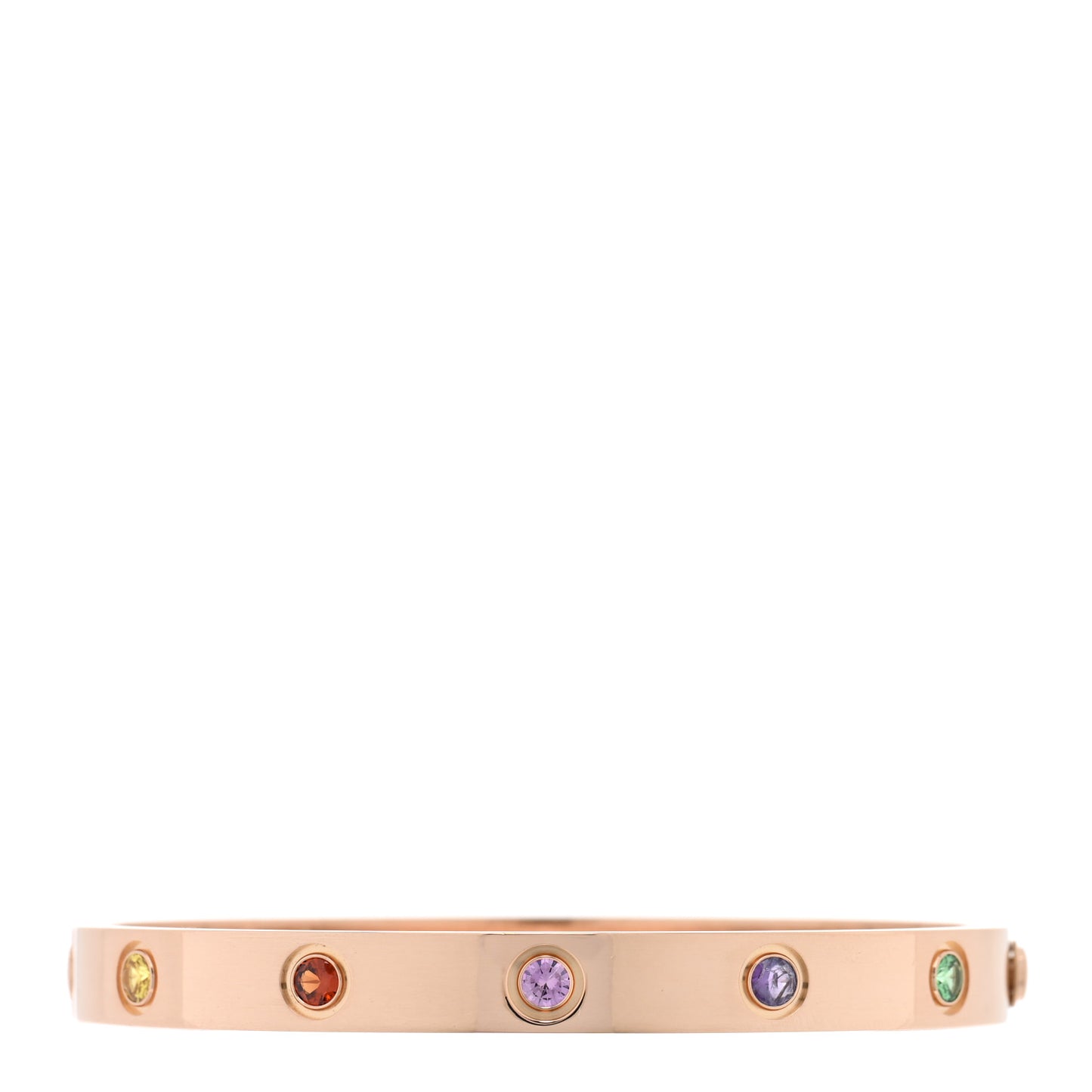18K Pink Gold Sapphire Garnet Amethyst LOVE Bracelet 16