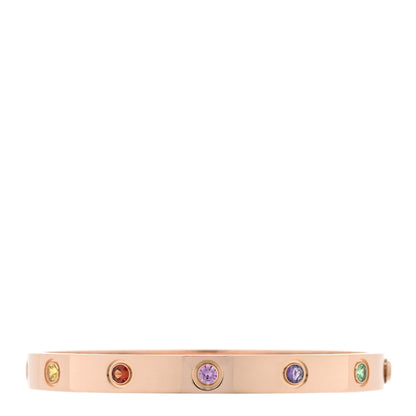 Cartier 18K Pink Gold Sapphire Garnet Amethyst LOVE Bracelet 16 2 of 7