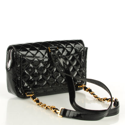 Chanel Patent Quilted Flap Backpack Black 3 of 10