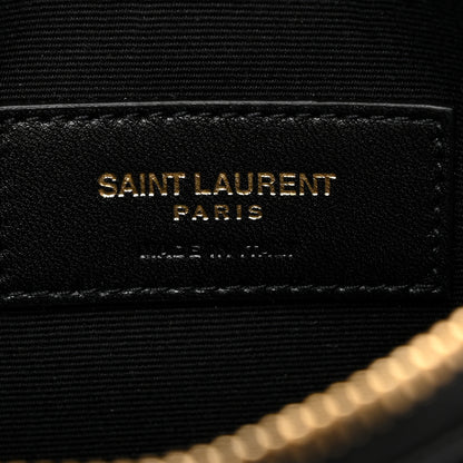 Saint Laurent Grain De Poudre Chevron Monogram Bill Pouch Black 6 of 8