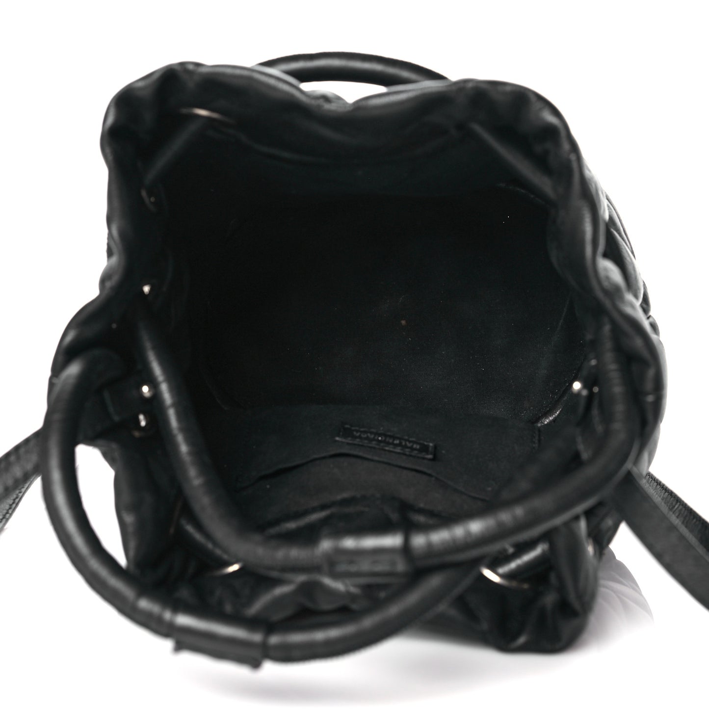 Nappa Calfskin Quilted Touch B Bucket Bag Black