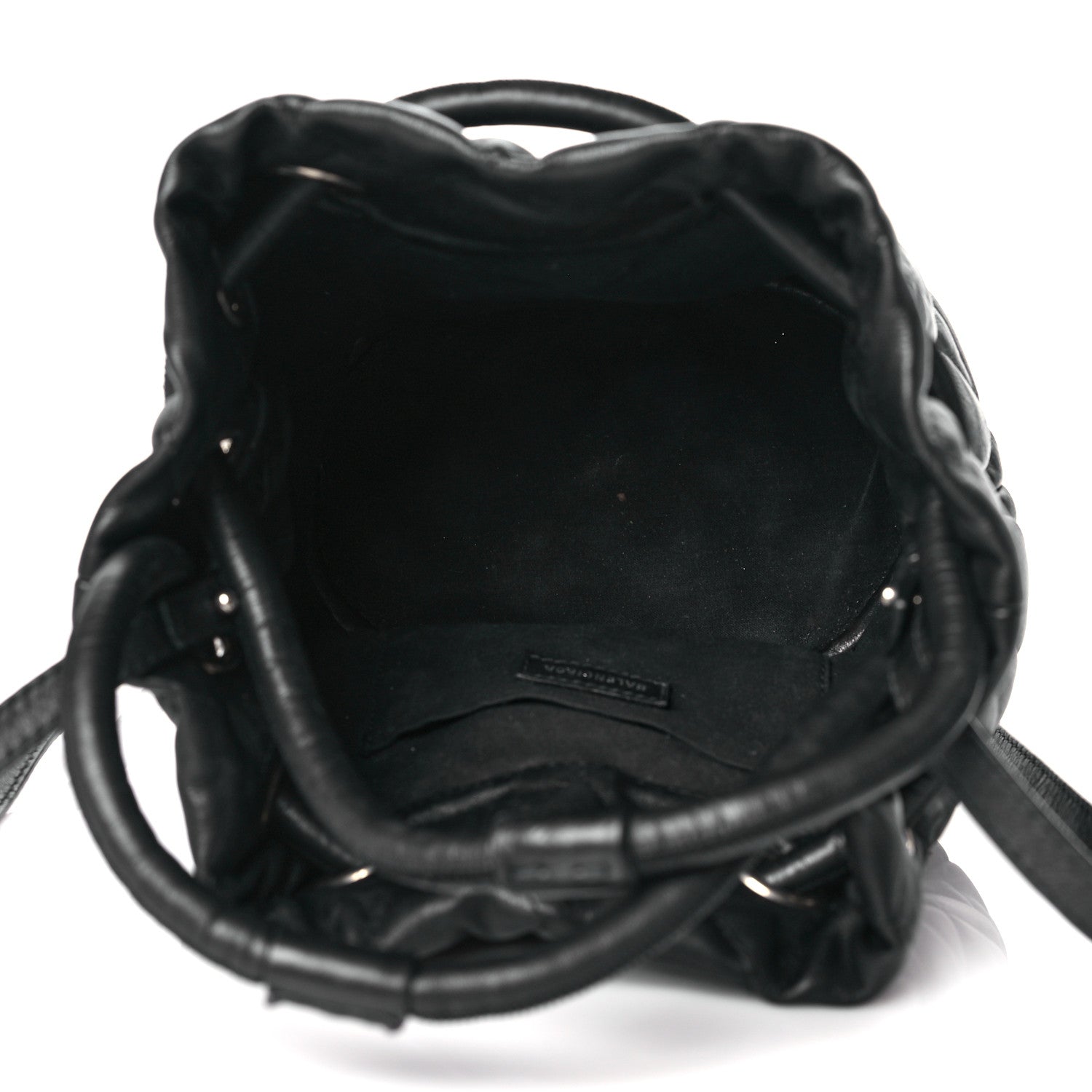 Balenciaga Nappa Calfskin Quilted Touch B Bucket Bag Black 4 of 9