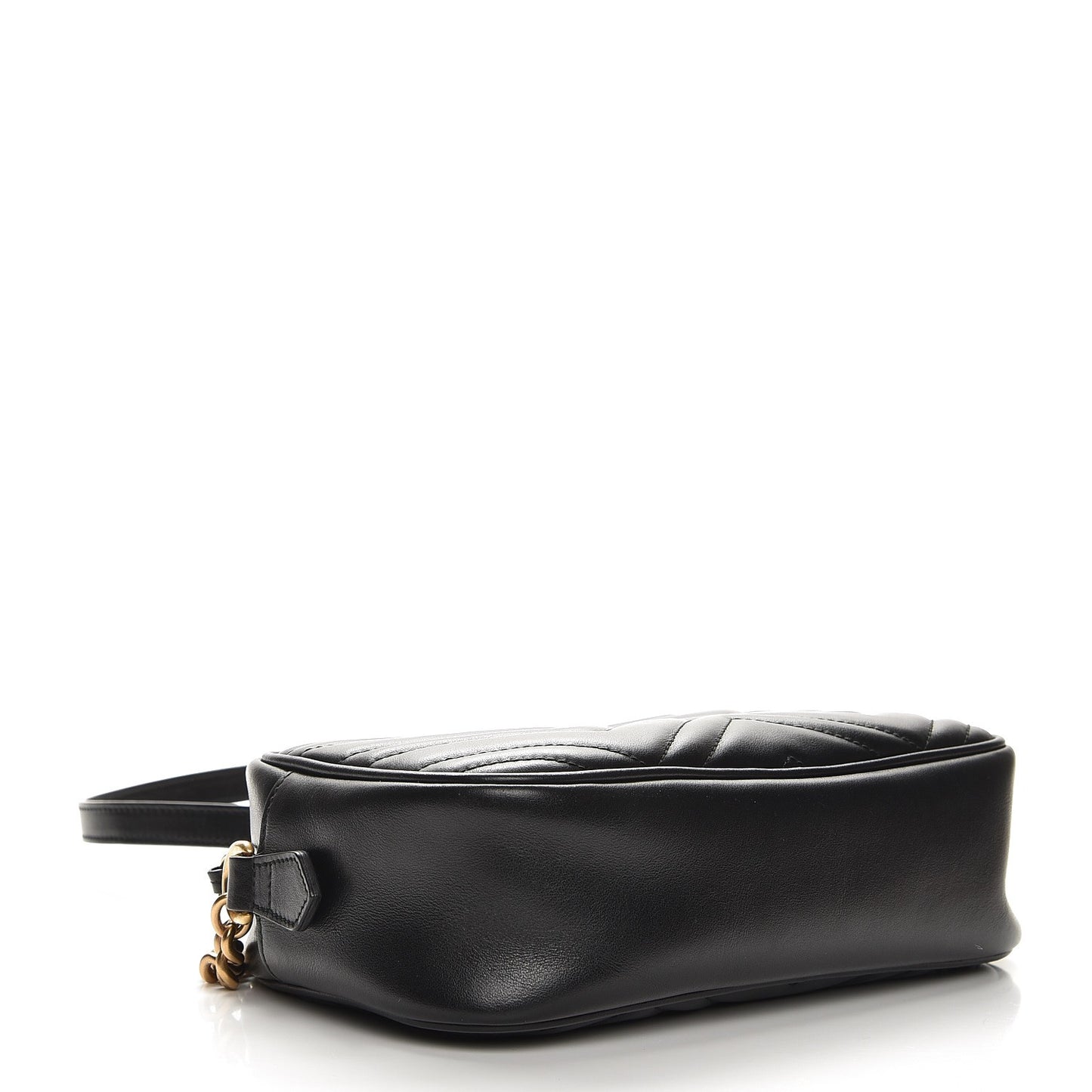 Calfskin Matelasse Small GG Marmont Chain Shoulder Bag Black