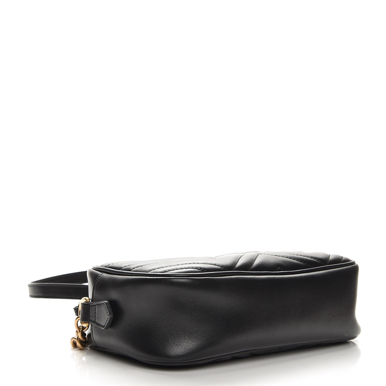 Gucci Calfskin Matelasse Small GG Marmont Chain Shoulder Bag Black 4 of 7