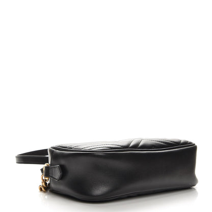 Gucci Calfskin Matelasse Small GG Marmont Chain Shoulder Bag Black 4 of 7