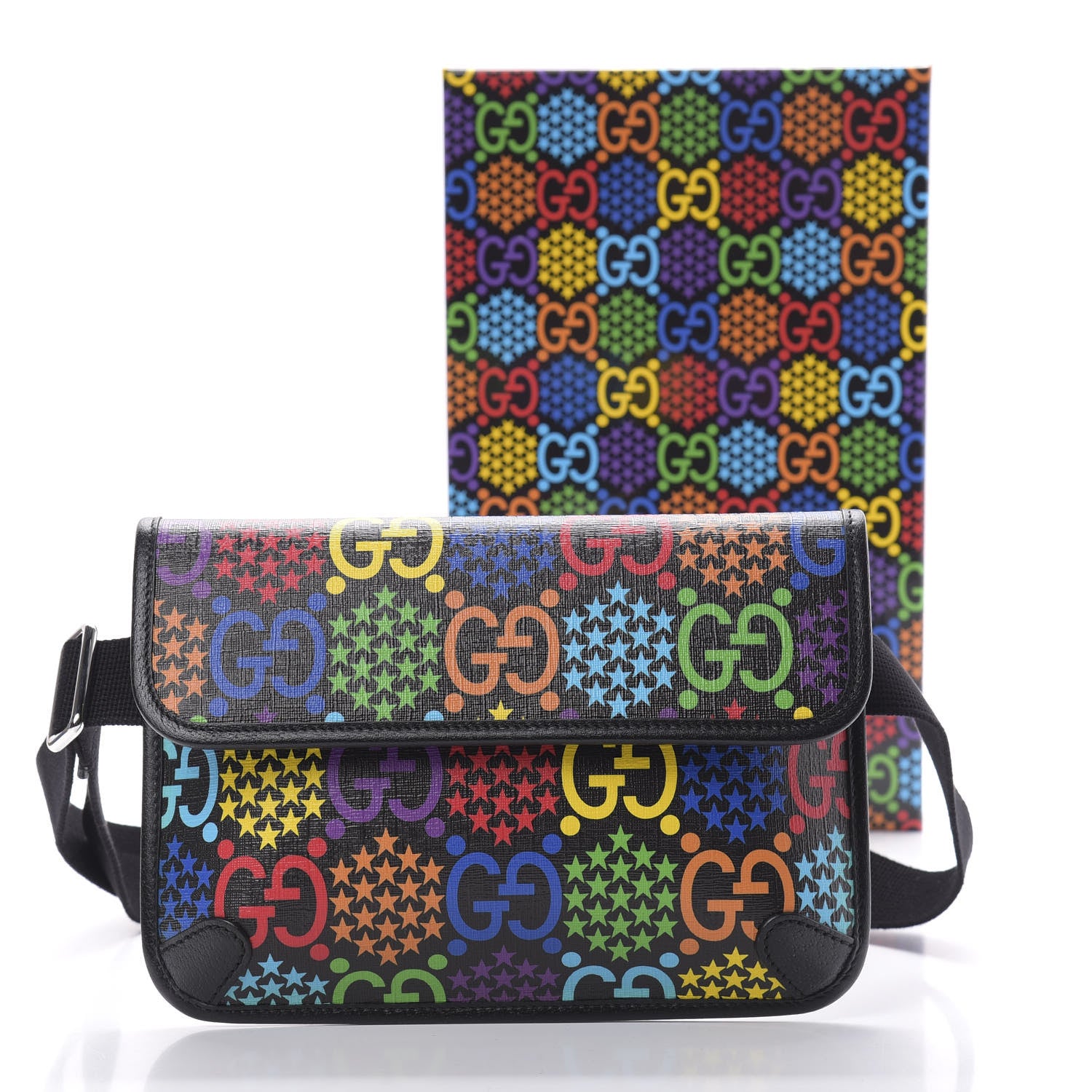 Gucci GG Supreme Monogram Psychedelic Slim Belt Bag Black 11 of 11