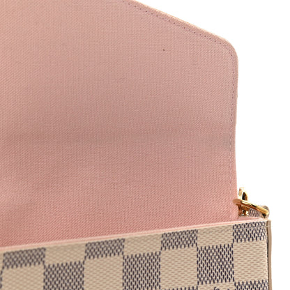 Louis Vuitton Damier Azur Pochette Felicie Chain Wallet Rose Ballerine 13 of 15