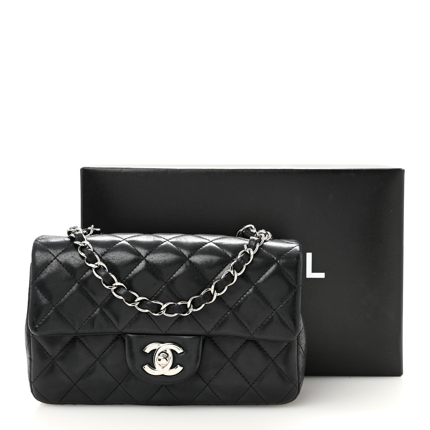 Chanel Lambskin Quilted Mini Rectangular Flap Black 15 of 15