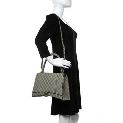 Balenciaga X GUCCI GG Supreme Monogram Medium Hourglass Top Handle Bag Beige Ebony 2 of 8