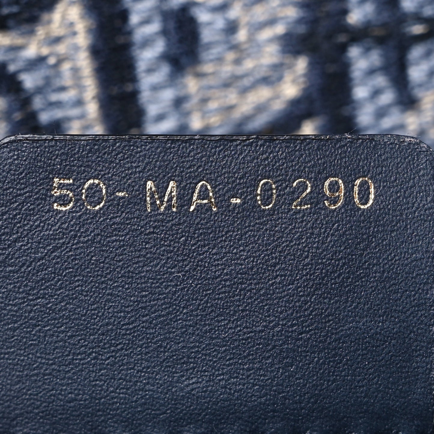 Oblique Embroidered Saddle Belt Pouch Blue