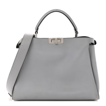 Fendi Vitello Tahiti Burro Large Peekaboo Iconic Essentially Satchel Ardesia Dark Blue 1 of 15
