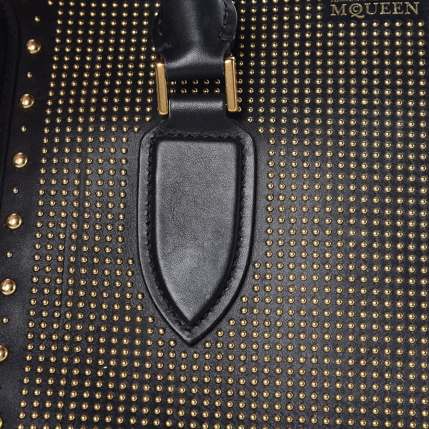 Calfskin Studded Large Heroine Black