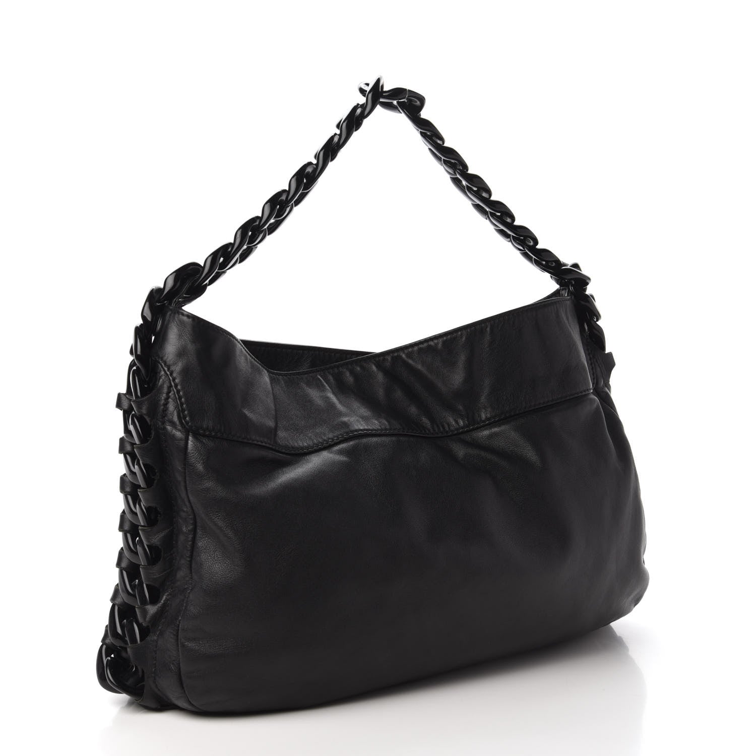 Chanel Calfskin Modern Chain Rhodoid Hobo Black 3 of 11