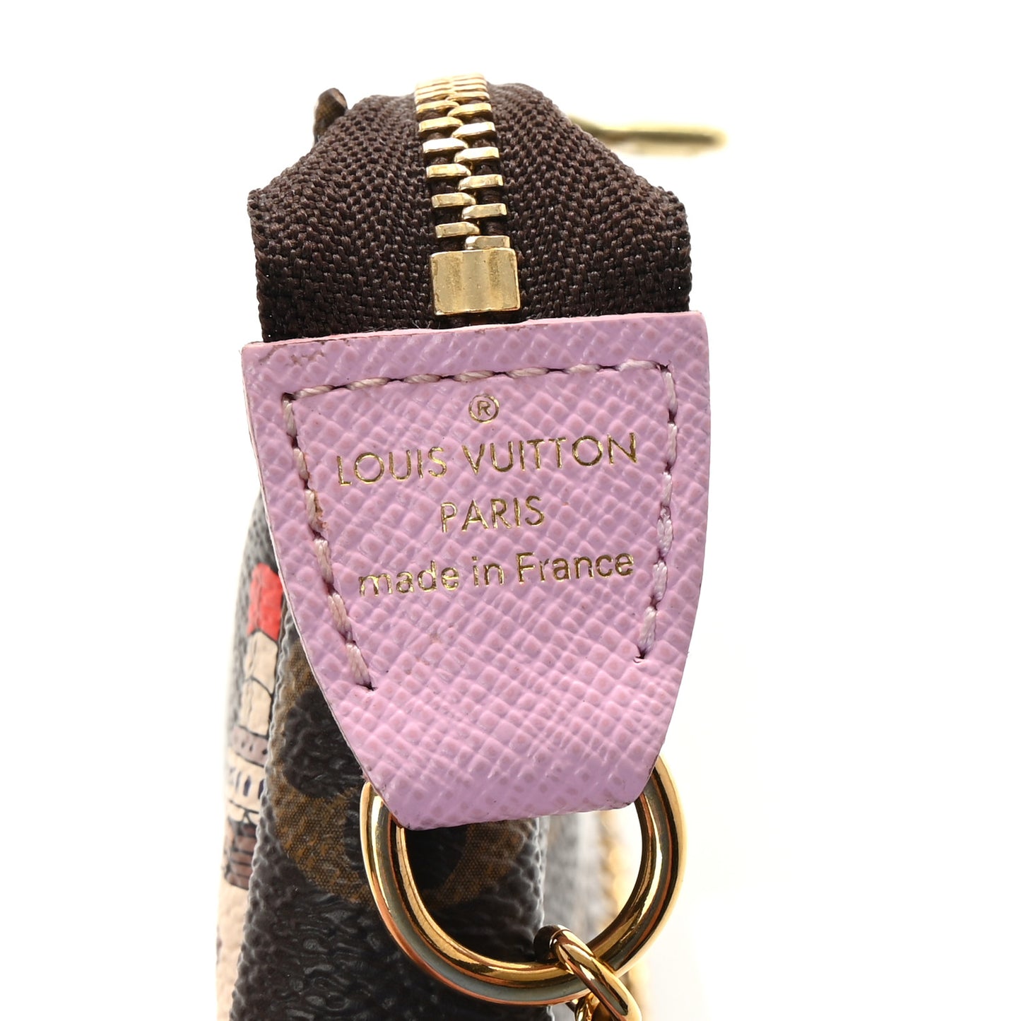 Monogram 2016 Christmas Animation Mini Pochette Accessories Rose Ballerine