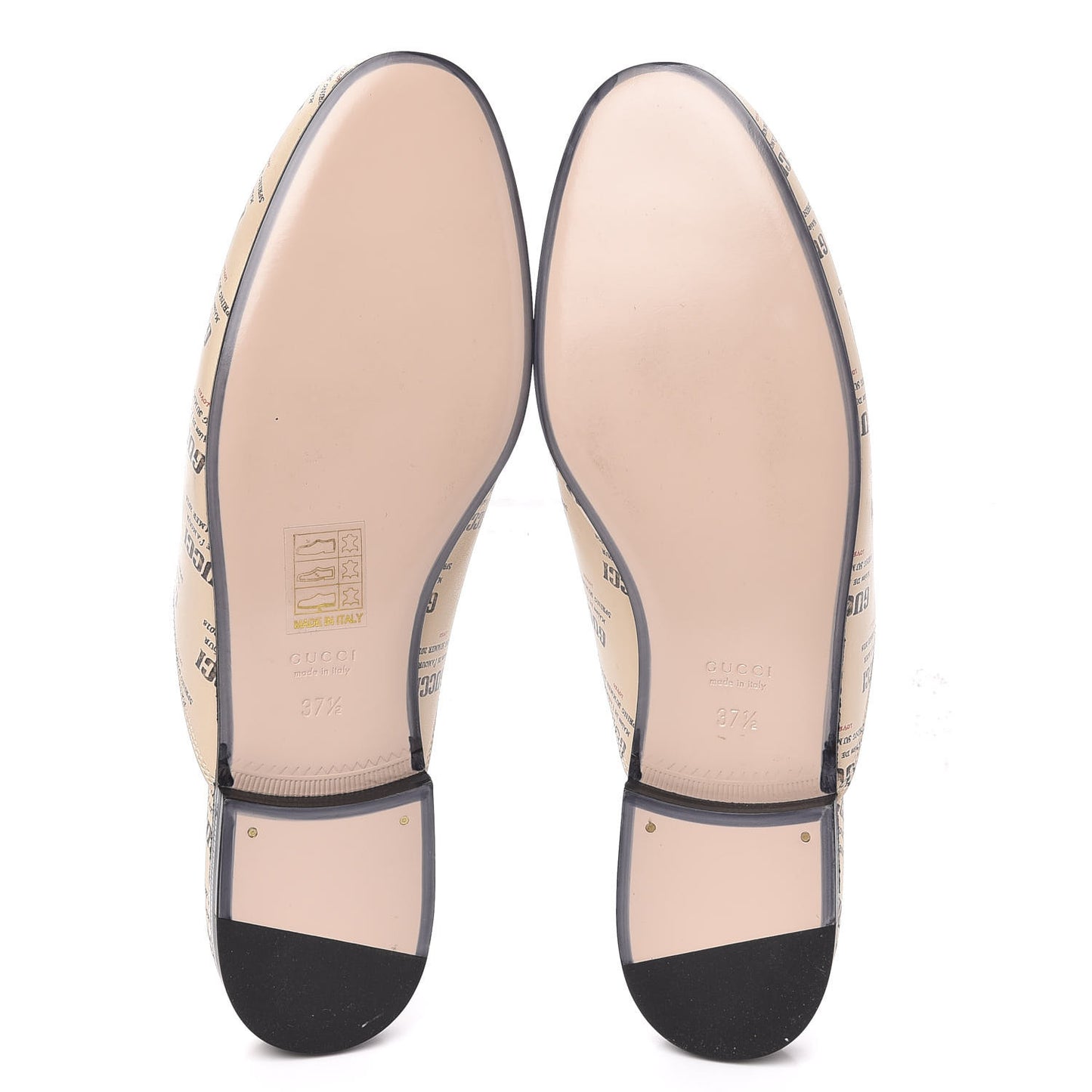 Calfskin Stamp Print Womens Princetown Slippers 37.5 Soy Black