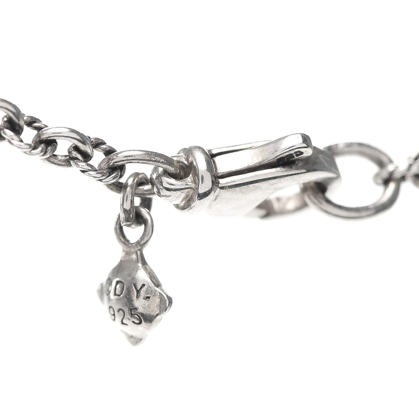 Sterling Silver Diamond Cable Collectibles Lock and Key Charm Pendant Necklace
