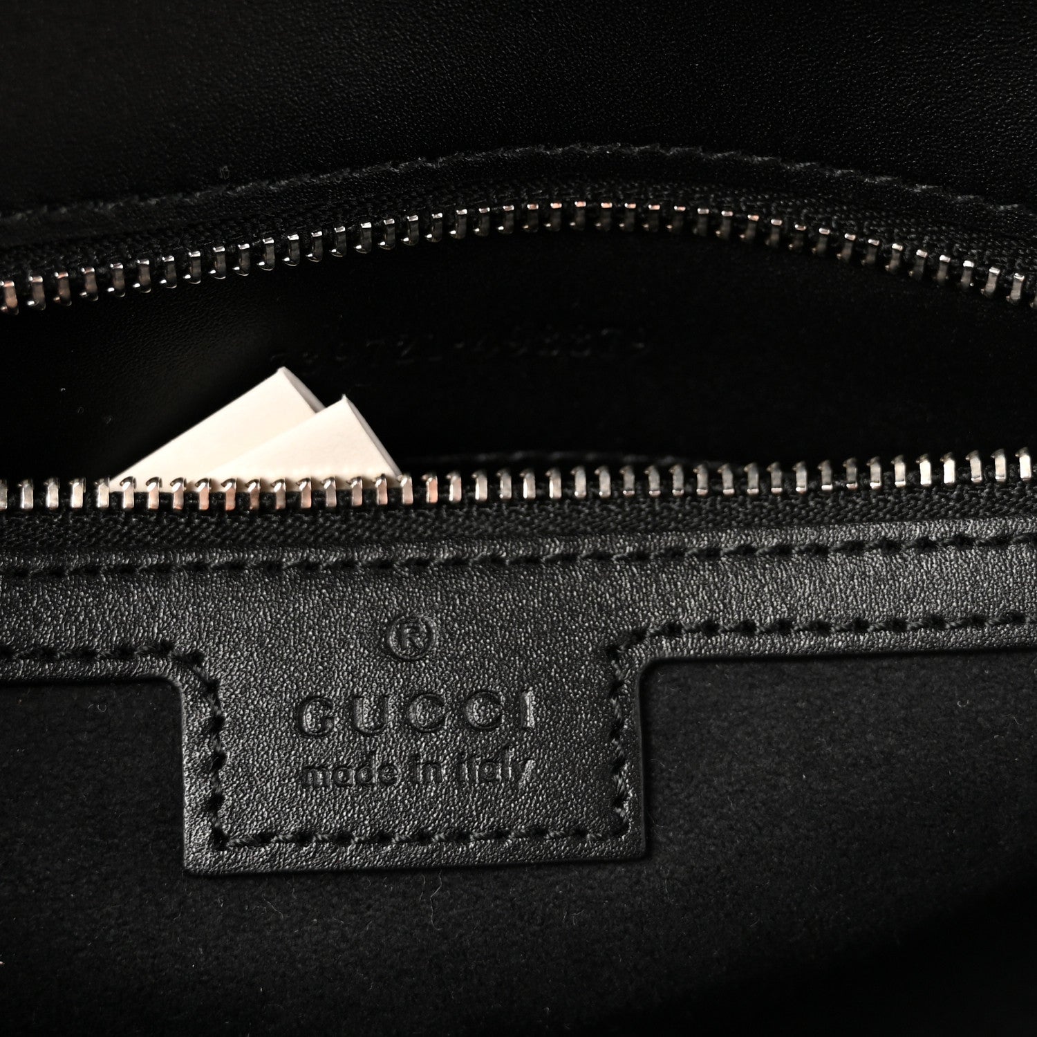 Gucci Senna Calfskin Lines Petite GG Top Handle Shoulder Bag Black Mystic White 6 of 10