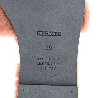 Hermes Woolskin Oran Sandals 39 Rose Aube 7 of 8