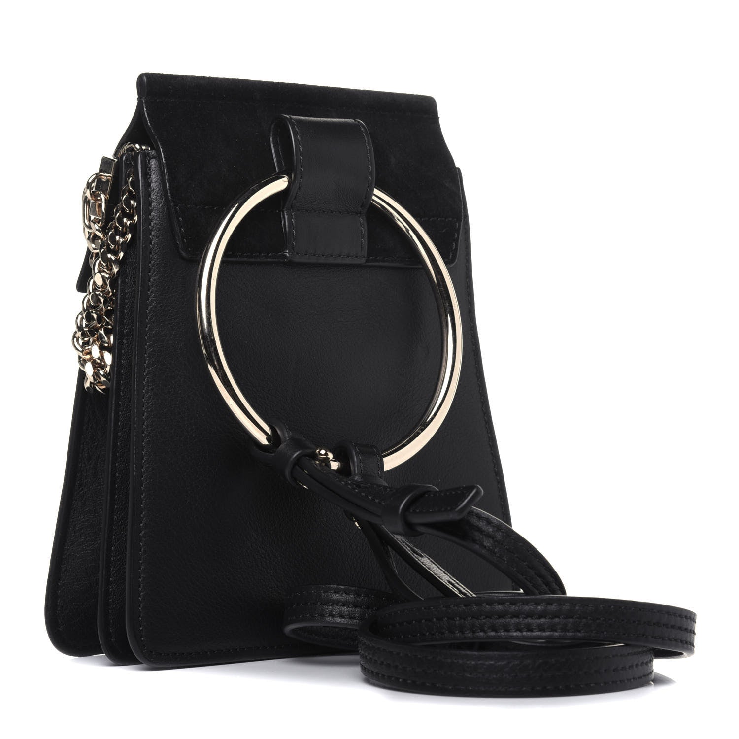 Chloe Suede Calfskin Mini Faye Bracelet Bag Black 3 of 16