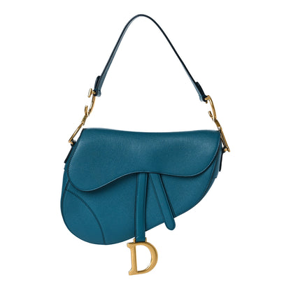 Christian Dior Grained Calfskin Saddle Bag Steel Blue 1 of 7