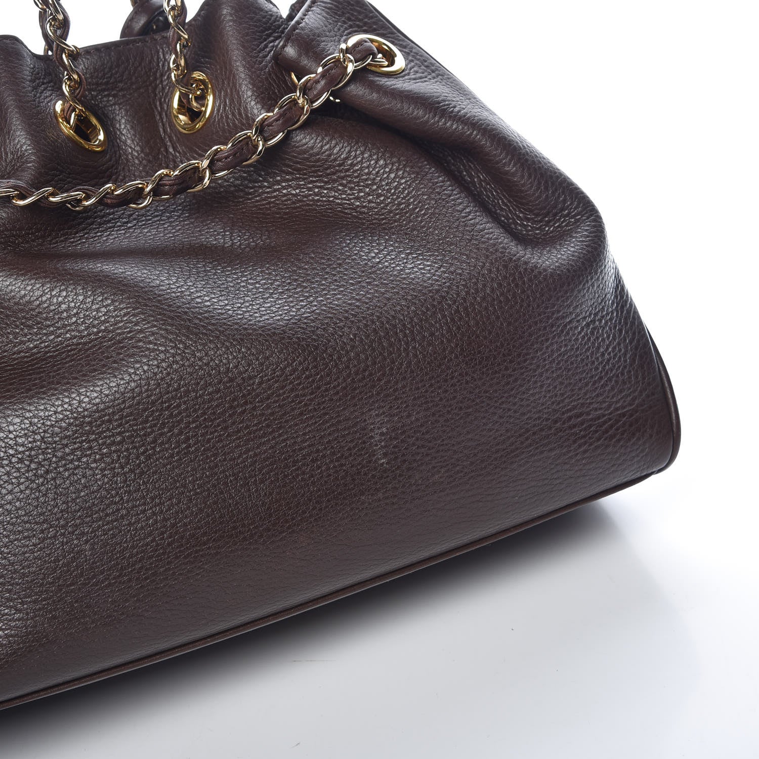 Chanel Deerskin Drawstring Shoulder Bag Brown 15 of 15