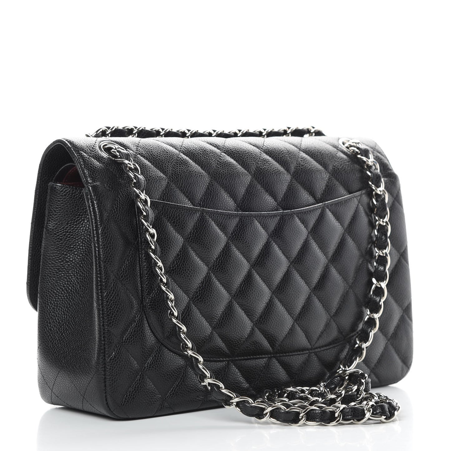 Caviar Quilted Jumbo Double Flap Black