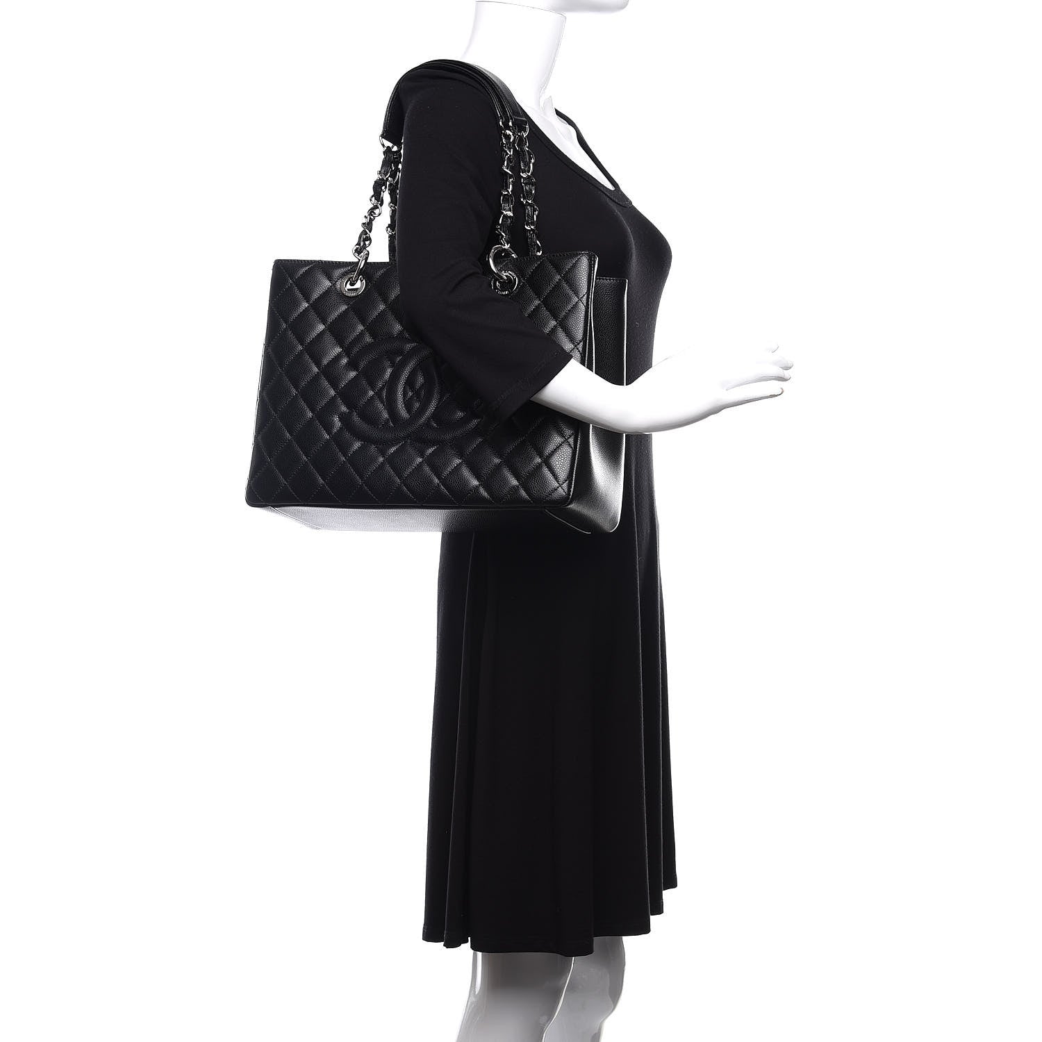 Chanel Caviar Quilted Grand Shopping Tote GST Black 2 of 11