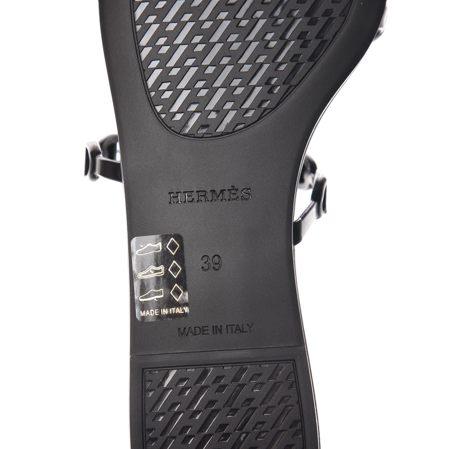 Hermes Rubber Chaine d'Ancre Rivage Sandals 39 Black 6 of 8