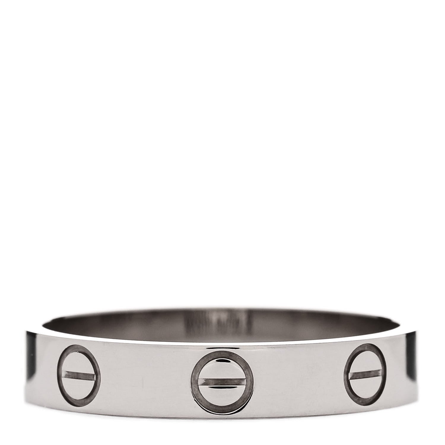 Cartier 18K White Gold 3.5mm LOVE Wedding Band Ring 54 6.75 3 of 4