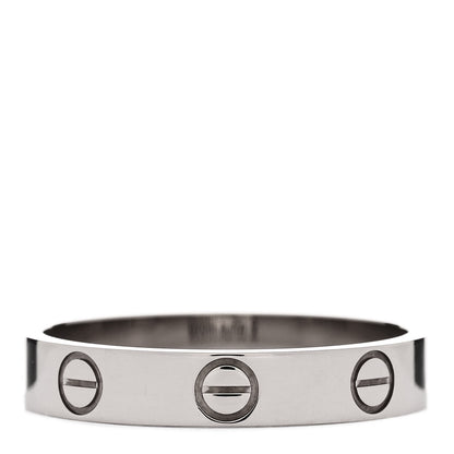 Cartier 18K White Gold 3.5mm LOVE Wedding Band Ring 54 6.75 3 of 4