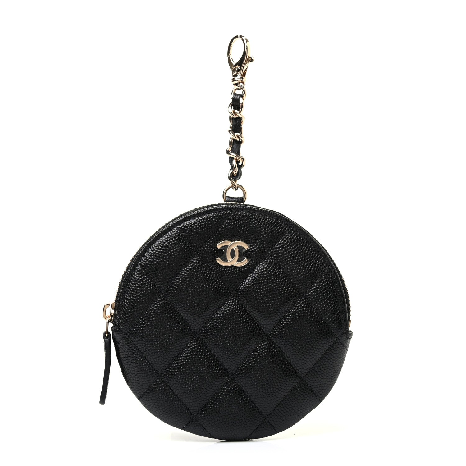 Chanel Caviar Quilted Round Clip On Coin Purse Black 1 of 7
