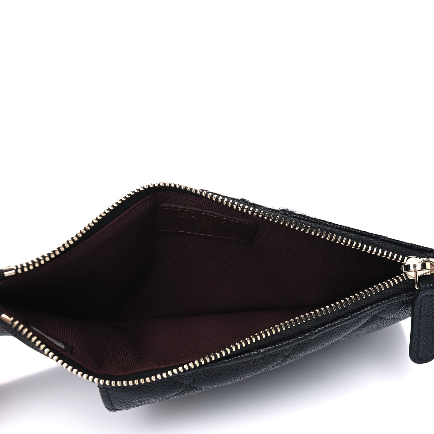 Caviar Quilted Classic Flat Wallet Pouch Black
