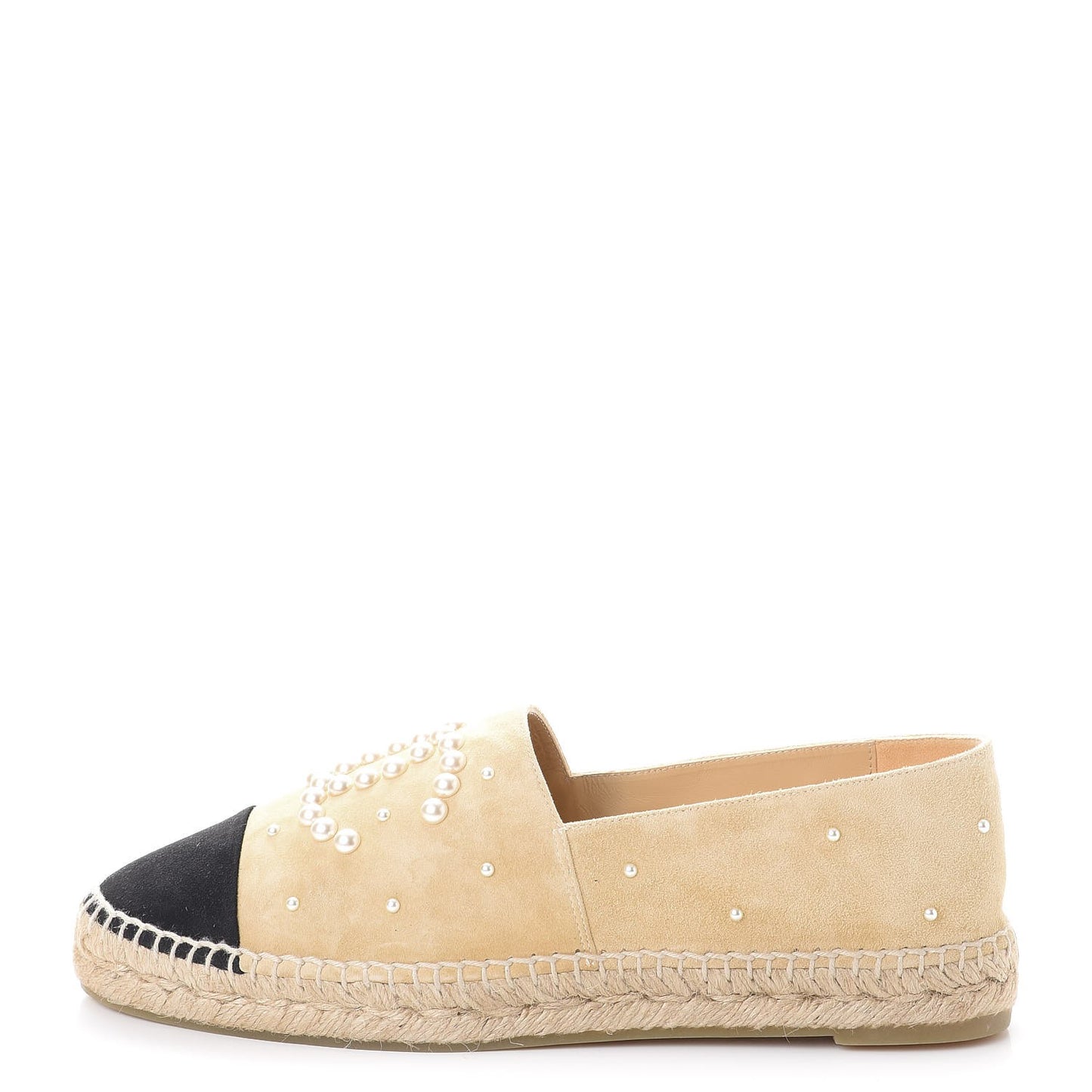 Suede Pearl CC Espadrilles 40 Beige Black