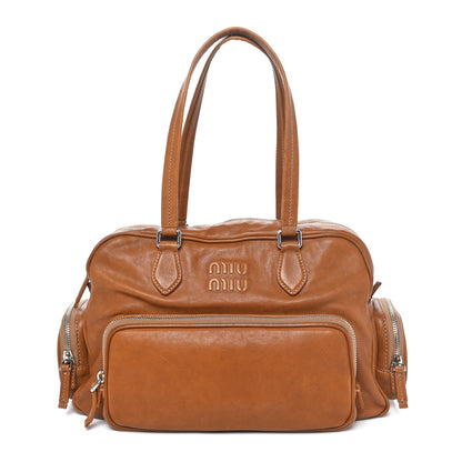 Miu Miu Nappa Top Handle Shoulder Bag Caramel 1 of 9