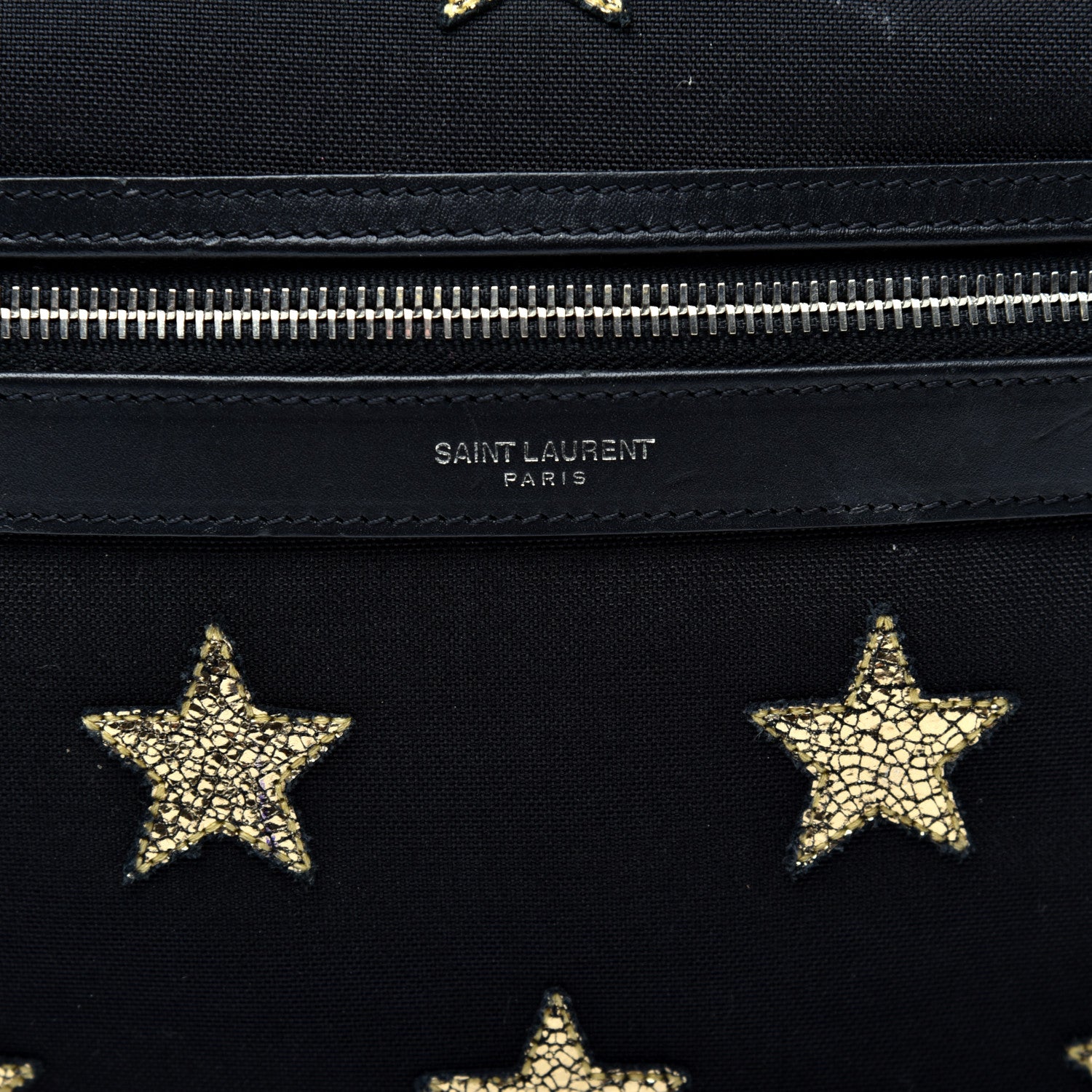 Saint Laurent Canvas Star Patch City Backpack Black 10 of 10