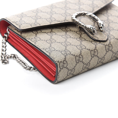 Gucci GG Supreme Monogram Mini Dionysus Chain Wallet Beige Vulcanic Red 7 of 8