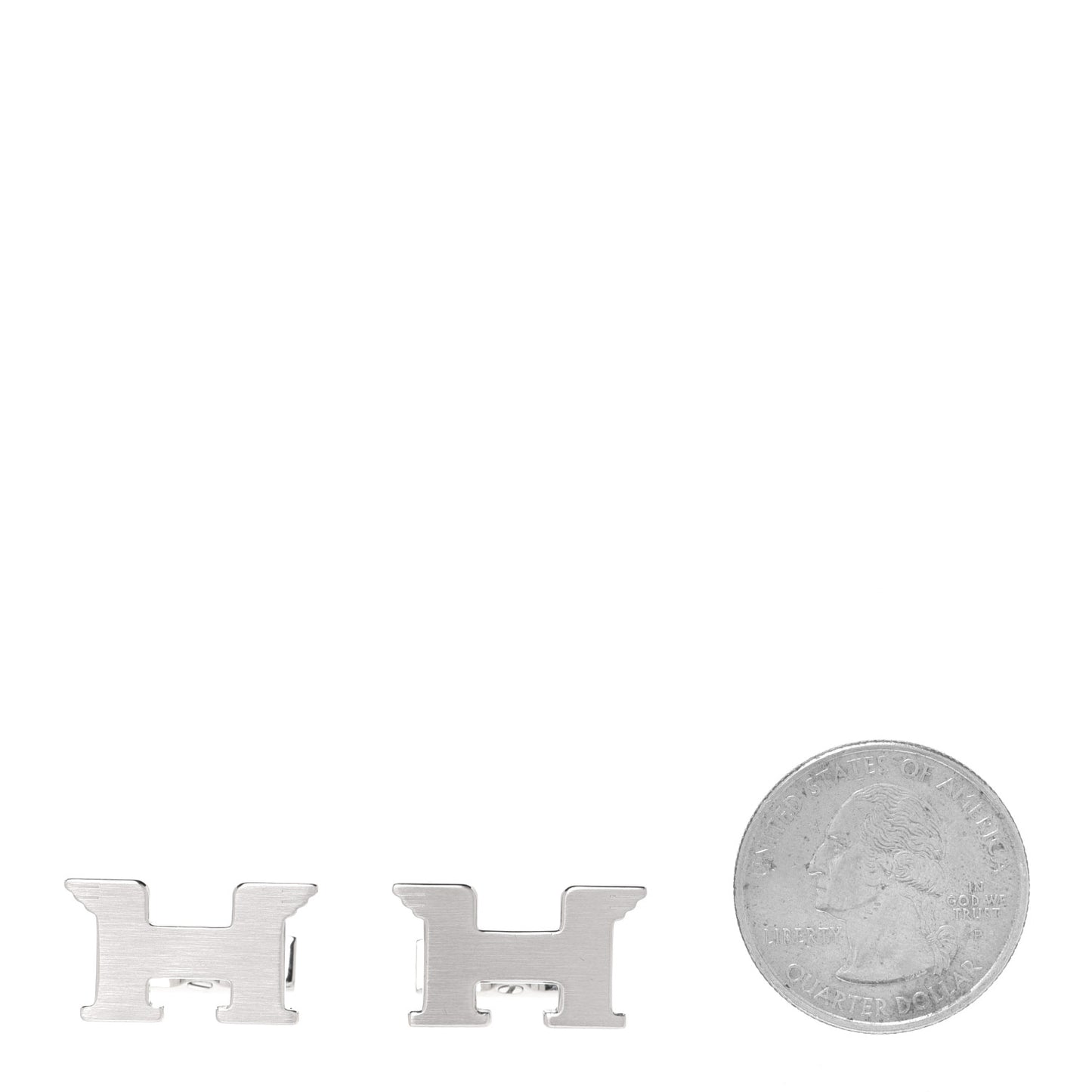 Brushed Palladium Pegase H Cufflinks Silver