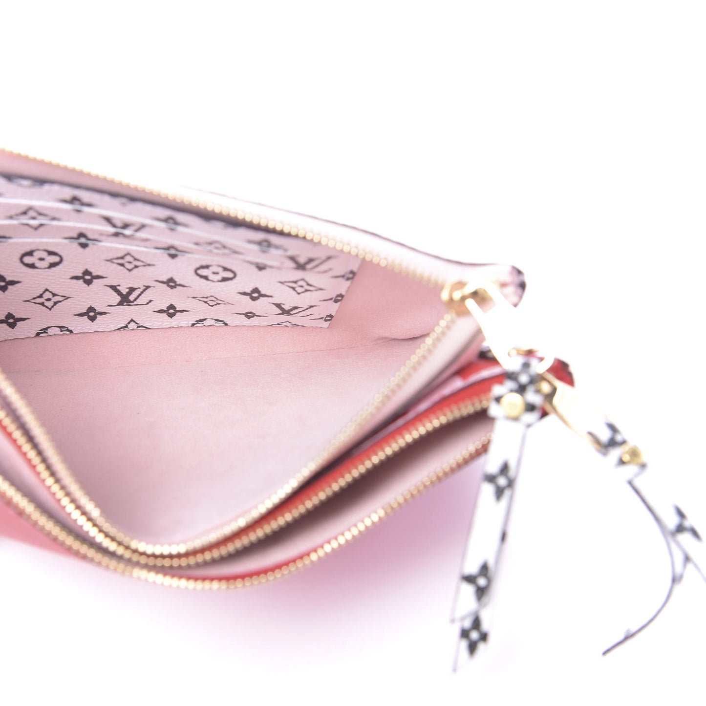 Monogram Giant Double Zip Pochette Rouge