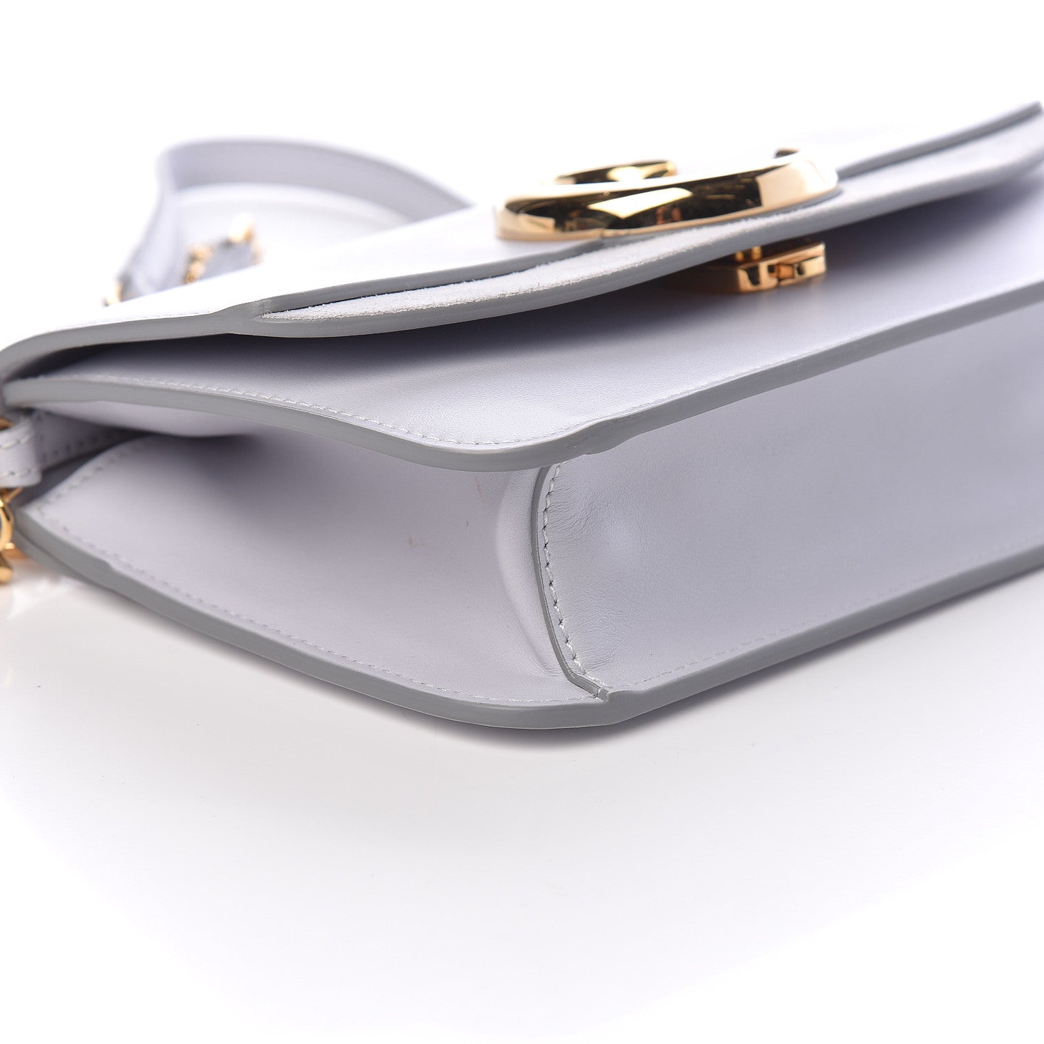 Chloe Calfskin Suede C Clutch With Chain Light Cloud 8 of 9