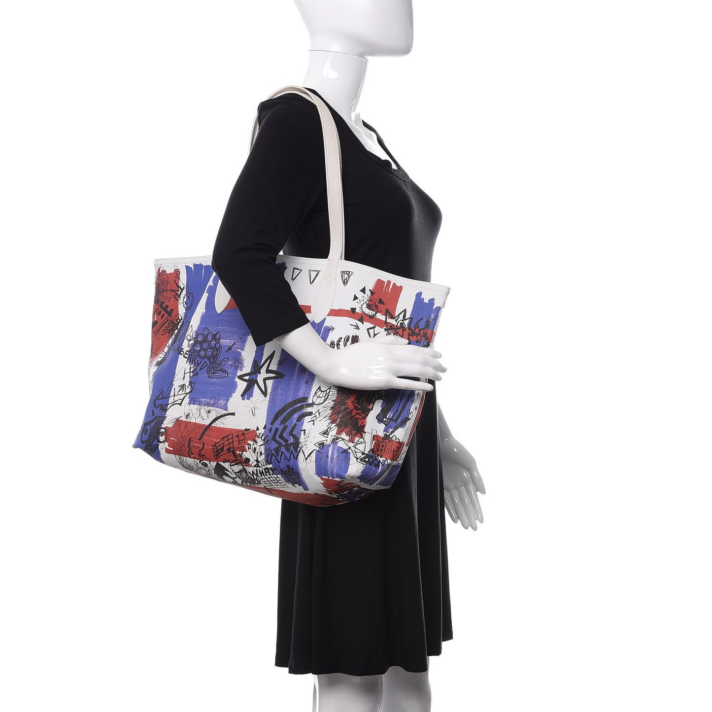 Canvas House Check Union Jack Sketchbook Reversible Doodle Tote Red White Blue