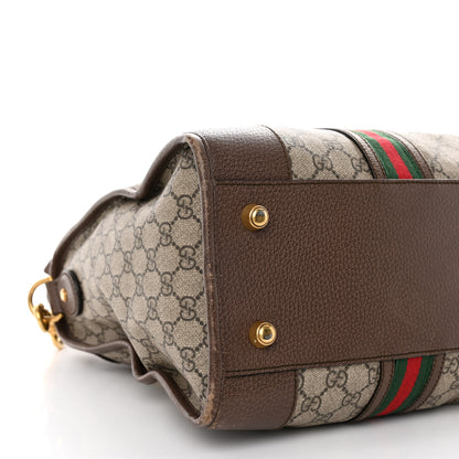 Gucci Soft GG Supreme Monogram Web Large Duffle Bag Beige New Acero Crop 9 of 10