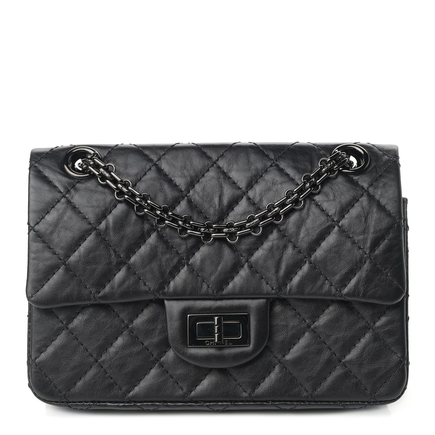 Chanel Aged Calfskin Quilted 2.55 Reissue Mini Flap So Black 1 of 9