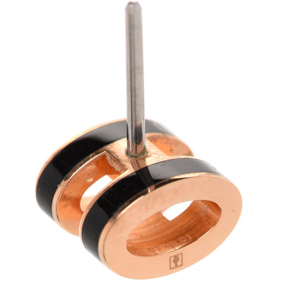 Hermes Rose Gold Lacquered Mini Pop H Earrings Black 4 of 6