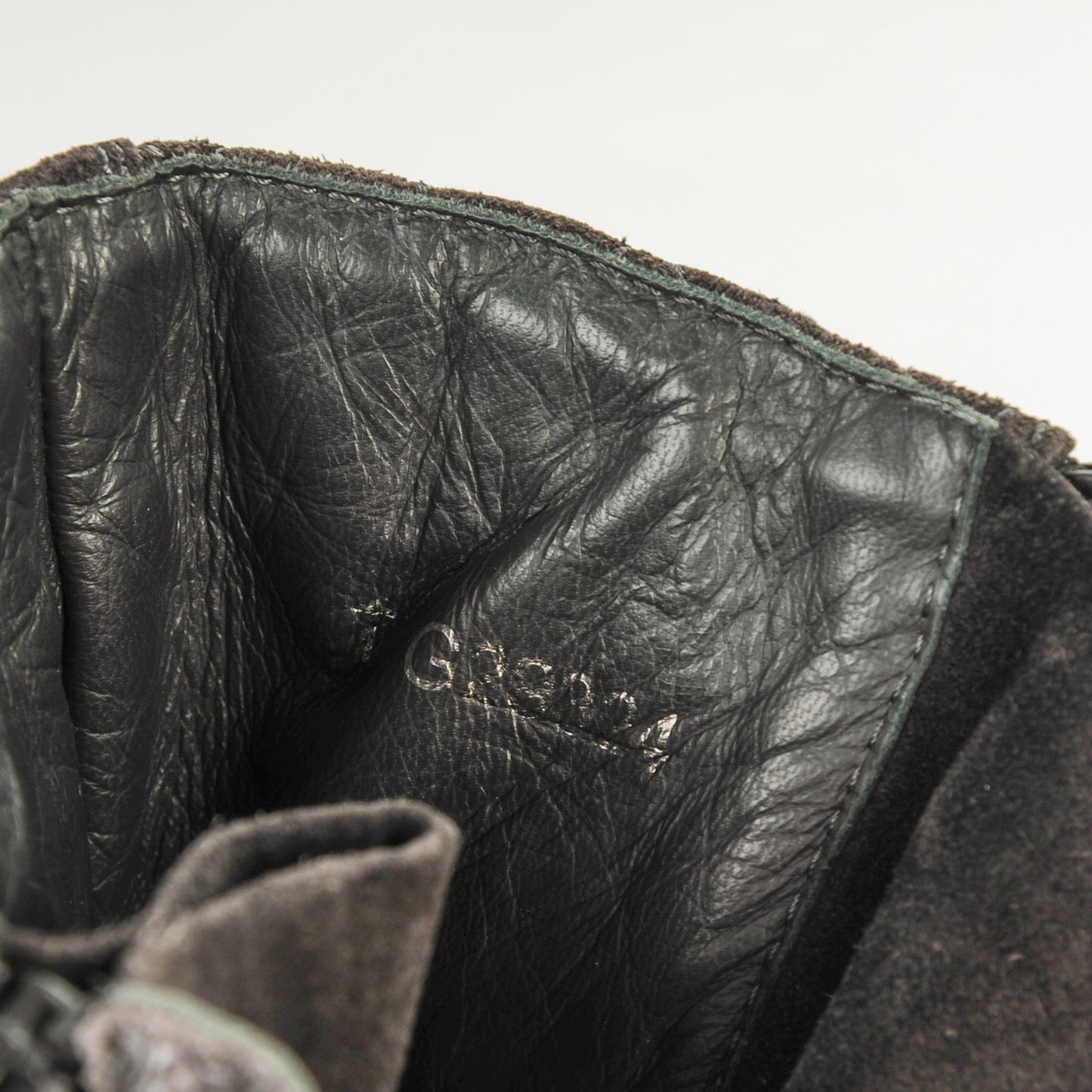 Suede Calfskin Quilted Combat Boots 39.5 Grey
