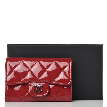 Chanel Patent Quilted Card Holder Red 8 of 8