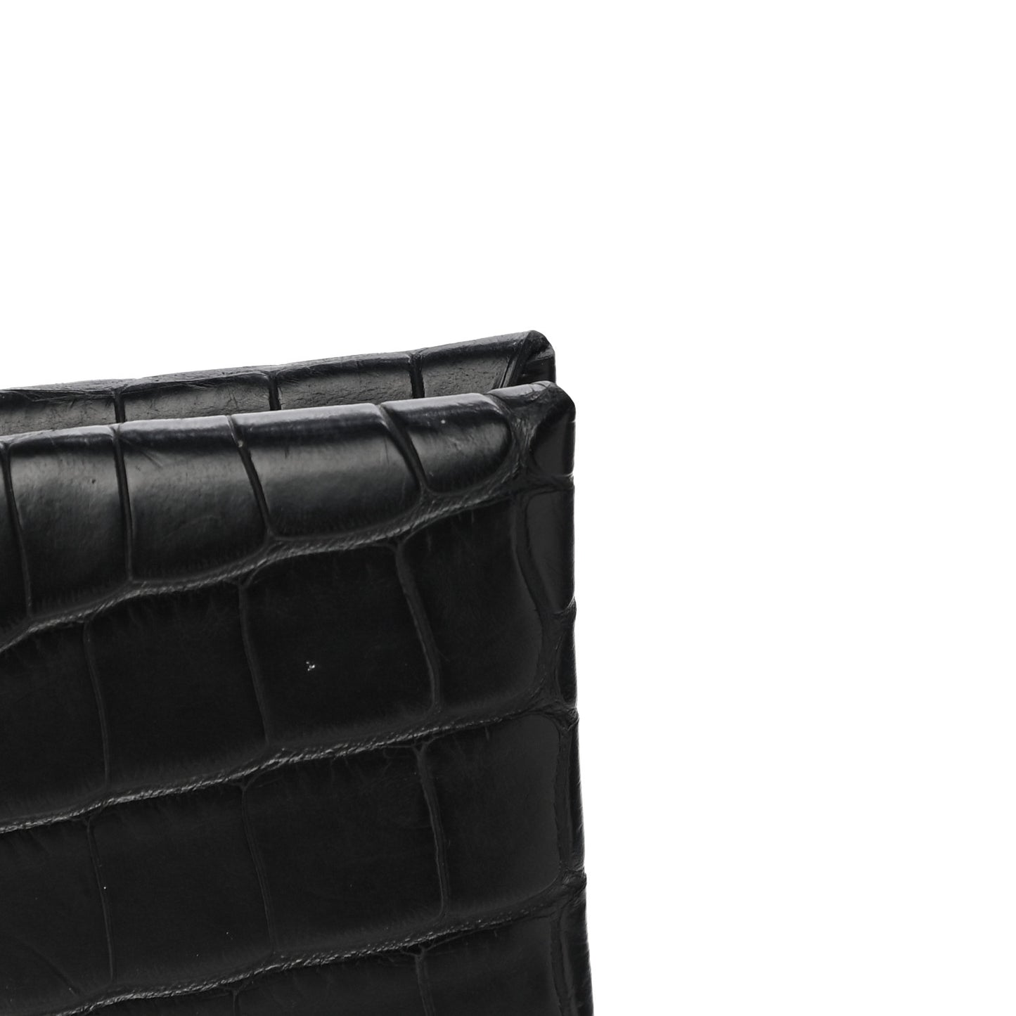 Matte Alligator Calvi Card Case Black