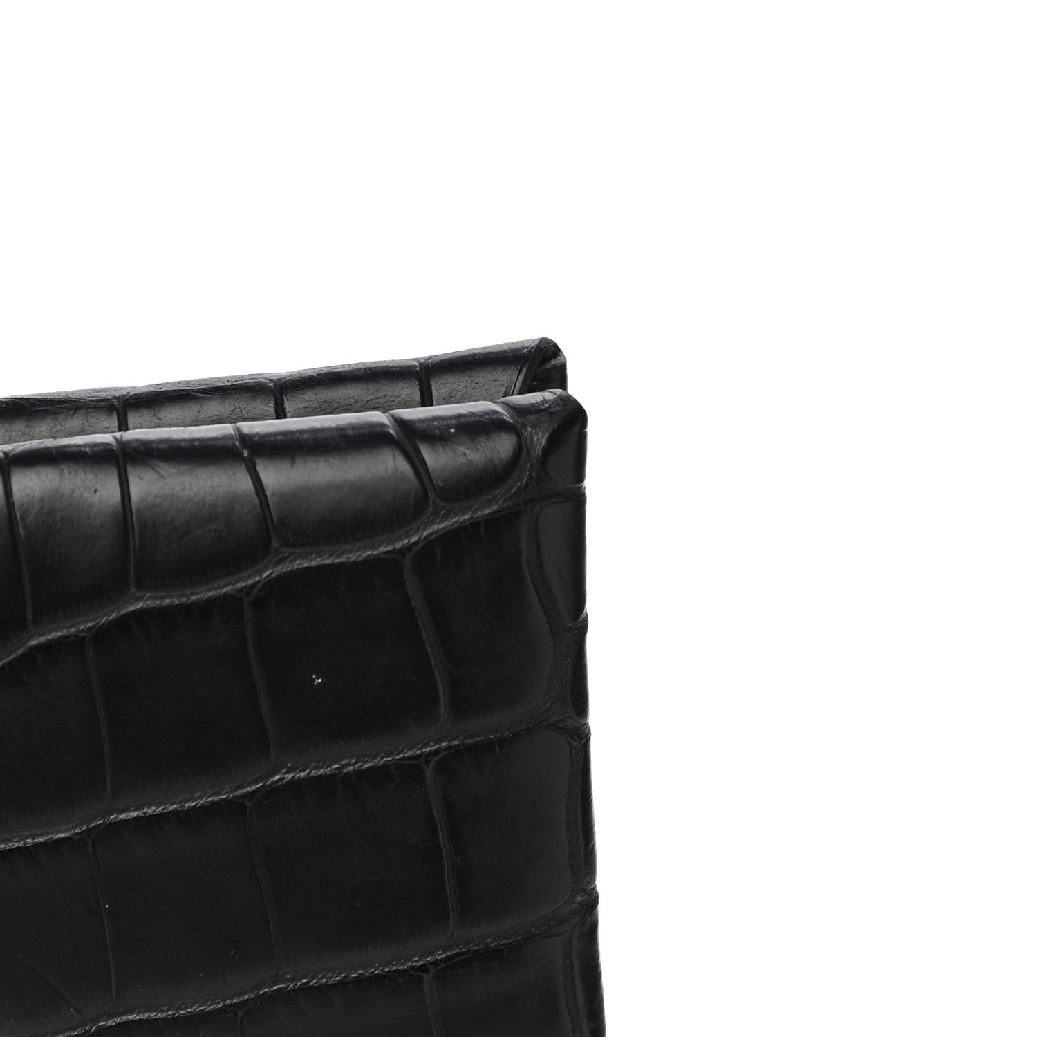 Hermes Matte Alligator Calvi Card Case Black 14 of 14