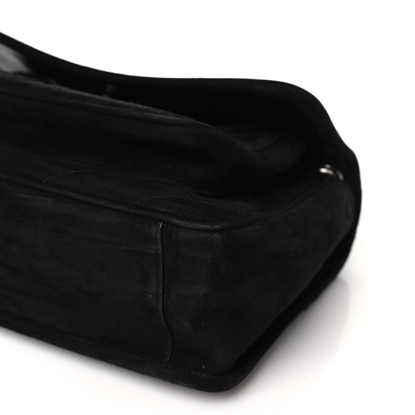 Suede Monogram Medium Niki Chain Satchel Black